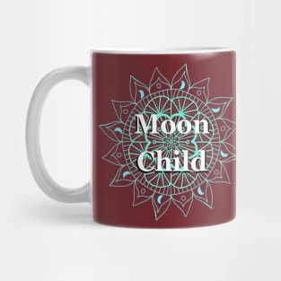 Teal Moon Child Without Background Color Mug